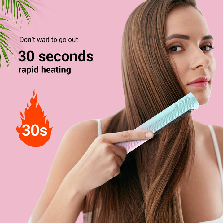 2 In 1 Hair Straightener Brush - {{ nanatechno }}