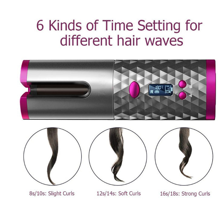 Cordless Rotating Hair Curler - {{ nanatechno }}