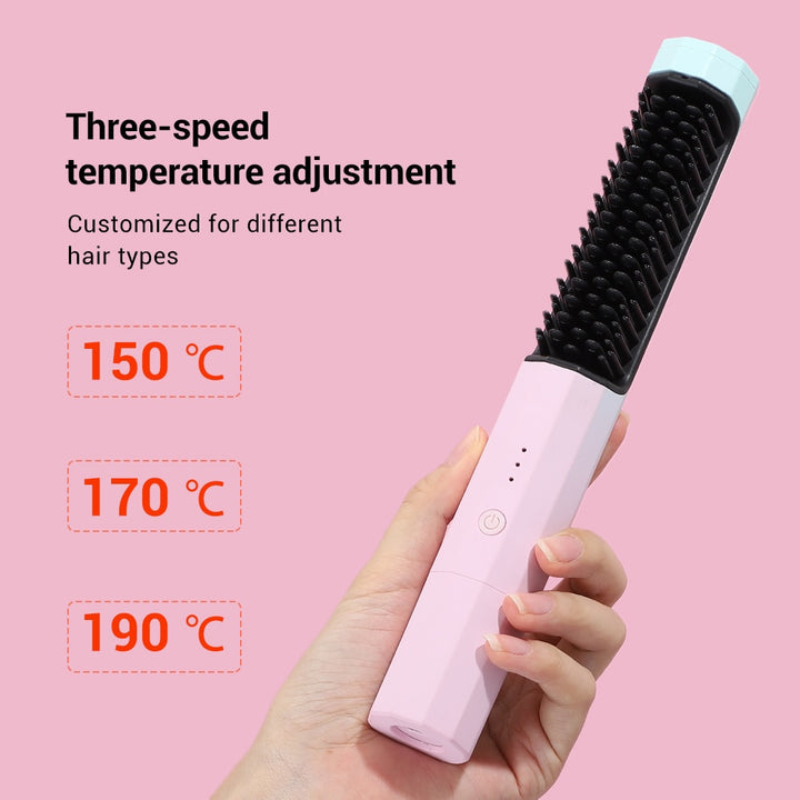 2 In 1 Hair Straightener Brush - {{ nanatechno }}